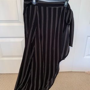 asymmetric tie side maxi skirt